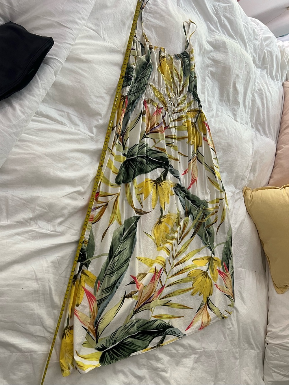 H&M Tropical Yellow Floral Sun dress L